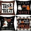 Amazon Transfronterizo Temu Popular Lino al por Mayor Funda de Almohada de Halloween Funda de Almohada Cuadrada de Felpa Funda de Almohada Cómoda