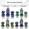 Jogo de tabuleiro de dados de metal personalizado, conjunto de sete peças, grupo de corrida Cthulhu, Dnd, Dungeons and Dragons, dados de liga de zinco