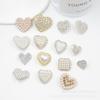 Botones Metálicos de Alta Gama en Forma de Corazón, Botones de Corazón de Perlas Incrustadas con Diamantes Estilo Pequeño Fragante, Botones Decorativos para Camisa Chaqueta