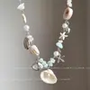 Collar Ajustable con Cuentas de Conchas Naturales Estilo Vacaciones en la Playa con Cordón Trenzado Hecho a Mano Inspirado en un Diseño, Cadena para Clavícula Estilo Dulce