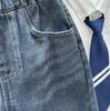 Jeans para Niños Nuevo Otoño 2025 Estilo Nuevo para Niños Mayores Pantalones Largos Modernos para Niños con Letras Bordadas