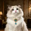 Collar para Mascota Gato Transfronterizo Perla Princesa Oso de Peluche Collar para Perro Pequeño y Grande Joyería Accesorios de Cumpleaños