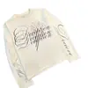 Camiseta para Hombre Y2K Comercio Exterior Estilo Nuevo Europeo y Americano Hombro Normal Cuello Redondo Manga Larga con Estampado de Letras, Corte Ajustado, Favorecedora, Adecuada como Capa Base, Camiseta de Moda