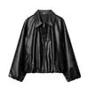 Comercio Exterior Transfronterizo Spot Estilo Europeo y Americano Ropa para Mujer Otoño Nueva Moda Retro Chaqueta Bomber de Imitación de Cuero