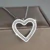 Collar de Corazón Hueco Más Vendido en Amazon Zirconia Cúbica de Diamante Completo Collar Versátil para Mujer