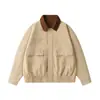 Yidao Vintage 2026 Otoño Nuevo Chaqueta Retro de Bloques de Color con Solapa Estilo Japonés Unisex Corte Holgado Abrigo de Trabajo Atractivo