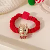 Gomas para el Cabello de Niña Que No Dañan el Cabello, Bandas Rojas de Alta Calidad para Cabello de Bebé para Niñas Pequeñas, Accesorios para el Cabello de Año Nuevo para Niñas