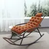 Cadeira de Rattan com Suporte para Peso para Soneca de Lazer, Cama Confortável para Soneca, Cadeira de Balanço, Cadeira Reclinável, Cadeira Preguiçosa para Idosos, Varanda, Sala de Estar Adulta