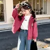 Chaqueta de punto con capucha para niña 2026 Otoño Nueva Moda Coreana Chaqueta Celebridad de Internet Ropa Infantil Abrigo Tendencia