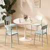Mesa redonda, mesa de negociación simple tipo tulipán blanca de ocio, mesa de comedor nórdica para cafetería y tienda de té con leche, mesa redonda pequeña y sillas para balcón