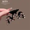 Novo Modelo 2026 Presilha de Cabelo Ondulada com Strass para Mulheres, Requintado Acessório de Cabelo de Alto Padrão com Strass para Penteado no Topo da Cabeça, Ornamento de Cabelo Presilha Tubarão