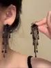 Pendientes de Borla Flor Geométrica Dulces y Exquisitos Estilo Coreano con Diamantes, Sensación de Lujo Ligero y Gama Alta, Pendientes de Nicho de Moda para Mujeres