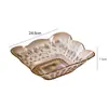 Cuenco cuadrado de fruta de lujo ligero de alto valor para sala de estar, mesa de centro del hogar, plato de fruta, bandeja transparente para exhibir dulces y bocadillos, gran capacidad