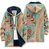 2025 Cardigan Casual con Cremallera y Capucha para Hombre con Patrón Multicolor de Algodón Chaqueta con Forro Gris DIY