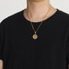 Joyería Europea y Americana Personalidad Hombres Incrustado Circonita Redondo Marca Joyería Logo Médico Serpiente Palo Collar Colgante Acero Inoxidable