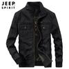 JEEP SPIRIT otoño 2021 nueva chaqueta de cuello alto lavada para hombre abrigo casual holgado para hombre 0010
