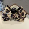 Pinza para el Cabello de Lujo con Estampado de Leopardo y Lazo Grande, Pinza Femenina para Media Coleta, Pinza para el Cabello, Accesorio para el Cabello de Pinza Superior en la Parte Posterior de la Cabeza