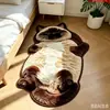 Alfombra de piso de imitación cachemira con diseño de animal de dibujos animados para dormitorio junto a la cama, engrosada, suave, alfombrilla refrescante para pies, uso doméstico, absorbente de agua, secado rápido, antideslizante