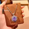 Colar Gargantilha Rosa Vermelho com Pingente de Diamante Colorido Luxo Leve Girassol Gema Fogos de Artifício Alto Carbono Paraíba