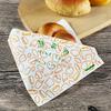 Bolsa de papel kraft a prueba de aceite para alimentos al por mayor, bolsa triangular para sándwich, donut, pan, pastel raspado a mano, bolsa triangular abierta