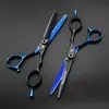Nuevas Tijeras de Peluquería Shenxingzhe de 6.0 pulgadas con Cabello Negro y Azul Tijeras para Cortar el Cabello Tijeras Planas Tijeras para Flequillo Tijeras Adelgazadoras