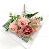 Directo de fábrica 6 rosas peonías simulación boda decoración del hogar mesa de comedor sala de estar decoración de mesa de comedor fotografía flores artificiales