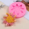 Etiqueta de Yeso Aromaterapia Flor Margarita Molde de Silicona Girasol Decoración Fondant Chocolate Galleta Molde para Pastel