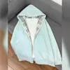 Chamarra Sudadera Cuadros Grises para Mujer, Sudadera con Capucha Estilo Americano, Cárdigan Holgado, Atuendo Nuevo Estilo Coreano para Principios de Otoño 2025
