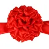 Fabricante Flor Vermelha Grande Bola de Flor Vermelha Tecido de Seda Entrega de Carro Inauguração Comemoração de Abertura Casamento Hortênsia Bola de Flor para Corte de Fita