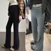 Elegantes pantalones de maternidad para primavera y otoño, diseñados para usar en exteriores, con pierna acampanada y talla grande para brindar soporte y prevenir la opresión alrededor del abdomen.