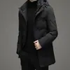 2025 Nueva Chaqueta de Invierno para Hombre Blanca de Plumas de Pato con Capucha Moderna Cálida de Alta Calidad Casual de Negocios Chaqueta Larga de Plumas