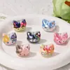 Cuentas de gato KT lindas tridimensionales de dibujos animados, agujero recto, cadena para teléfono móvil DIY, llavero, accesorios de joyería, bolígrafo con cuentas, grano lindo