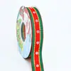 Fita de Natal com Estampagem Dourada, Decoração de Feriado de Poliéster Canelado, Fita para Embalagem de Caixa de Presente, Presente de Natal
