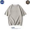 Camiseta de verano de la NASA, fina, transpirable, de color sólido, con cuello redondo para niños, estilo americano, retro, de moda, de manga corta.