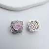 Chapado en Cobre Color 18K Zirconia Cortada Rosa Nieve Cayendo Cuentas Multipasos Accesorios para Joyería Diy Material con Cuentas de Cristal