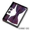 Corbata de moño Estilo Nuevo, Pañuelo Cuadrado, Gemelos Caja de Regalo Set de 3 Piezas, Accesorios de Camisa de Moda para Hombre, Hebilla de Corbata de Moño Multicolor