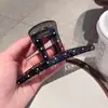 Pinza para el Cabello de Lunares de Gama Alta, Pasador Grande Blanco y Negro Estilo Francés, Pinza para el Cabello para la Parte Trasera de la Cabeza, Elegante Pinza de Tiburón Accesorio para el Cabello para Mujer