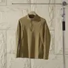 Camiseta de manga larga para hombre para otoño e invierno, corte 3D para exteriores, que absorbe la humedad, transpirable, cuello alto, media cremallera 13373