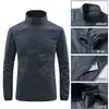 Jaqueta Respirável de Seda de Gelo Masculina Roupas de Proteção Solar com Gola Alta Jaqueta Casual Fina de Verão Roupas Impermeáveis para Pesca Pele