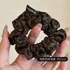 Elástico de cabelo com laço estampado de leopardo para mulheres, faixa de cabelo de luxo de alta qualidade, corda de cabelo para prender coque, elástico de cabelo, acessório de cabelo