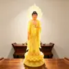 Estatuas de mármol blanco de los Tres Santos Occidentales: Estatuas de pie de Buda Amitabha, Guanyin y Bodhisattva Mahasthamaprapta para adoración y decoración del hogar