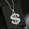 Moda Europeia e Americana Exagerada Colar com Pingente de Dólar para Homens, Pingente de Personalidade Hip-Hop da Moda, Corrente Torcida de Aço Inoxidável Corrente para Suéter Joias