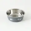 Tazón de Acero Inoxidable para Perro Mascota Estampado Antideslizante Multicolor Tazón para Gato Doble Capa Engrosado Alimentación y Bebida Mascota Perro Tazón