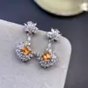 Brincos Fanta Naturais de Alta Qualidade Prata Esterlina S925 Brincos com Design de Floco de Neve em Zircônia Elegantes Elegantes Elegantes Elegantes