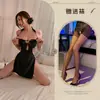 Lencería sexy, estilo chino, con un diseño de abertura modificado, que presenta una estética pura y seductora, cuello halter de alta gama, espalda descubierta y bordado, adecuado para cosplay