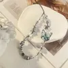 Nueva Cadena de Teléfono Móvil con Lazo de Cuentas Rachadas de Colores Colgante de Cámara CCD de Gama Alta Cordón para Teléfono Móvil Mariposa de Tinta