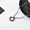 Collar de acero inoxidable de moda para hombres y mujeres cadena de suéter Sansheng III tres anillos anillo de acero inoxidable anillo entrelazado venta al por mayor