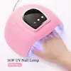 Máquina de fototerapia LED/UV con luz de inducción inteligente para uñas de 36 W, temporizador automático de tres velocidades, luz para hornear con pegamento para esmalte de uñas USB