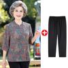 Vestido de Verano para Mujeres Mayores Top de Siete Mangas Camisa de Media Manga para Madre Esposa 70 Años 80 Abuela Camisa Traje Tang