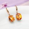 Europeu e Americano novo estilo gancho de orelha moda feminina Oval imitação citrino brincos brincos coloridos gemstone brincos de festa orelha jóias